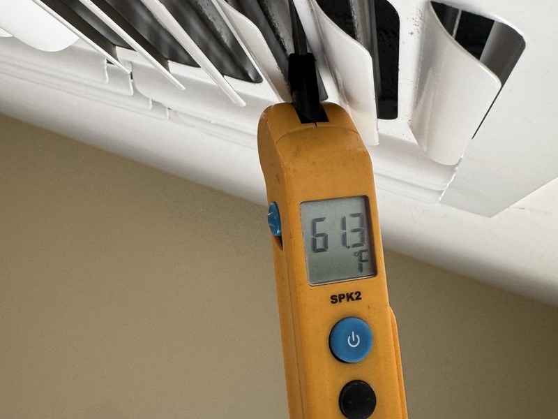 Icicle Air supply air temperature test